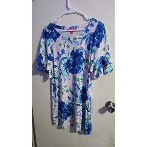 Lilly Pulitzer Lula Ruffle Sleeve Shift Dress Size S Pink Tropics Sweet Pea